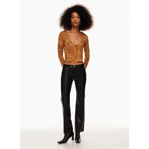 SOLD Wilfred | NWT Aritzia Evenfall Vegan Leather Pant Black Size 0 - Picture 1 of 8
